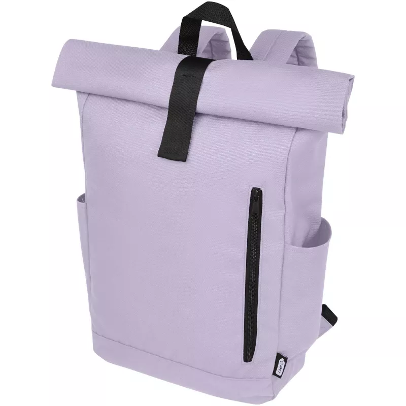 Byron plecak na laptopa 15,6 cala z tworzywa RPET z certyfikatem GRS z zawijanym zamknięciem, 18 l - Liljowy (12065935)