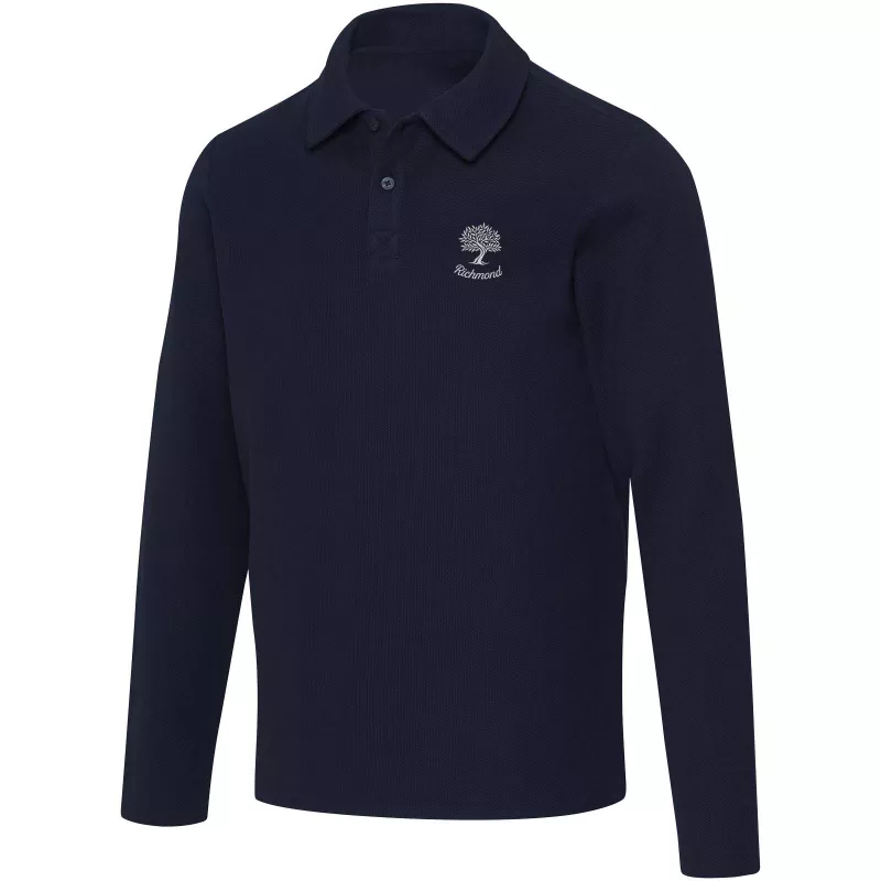 Apollo koszulka polo z długim rękawem, uniseks - Granatowy (39550-NAVY)
