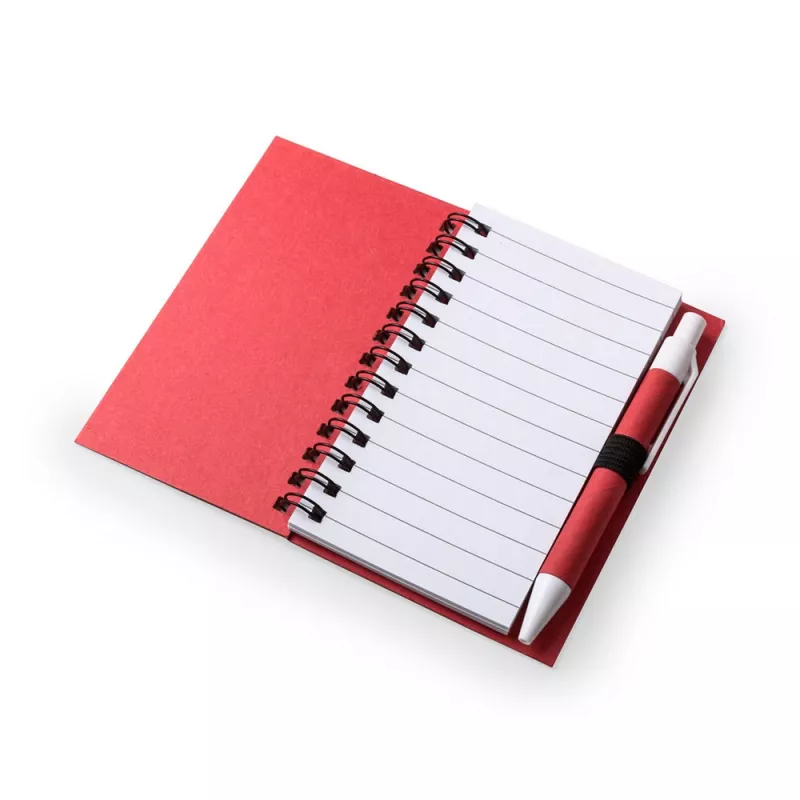 Notatnik ok. A7 z długopisem - czerwony (V2793-05)