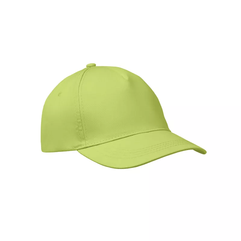 Czapka z daszkiem 5-panelowa z bawełny 160 g/m² BUZZ - Limonka (MO1447-48)