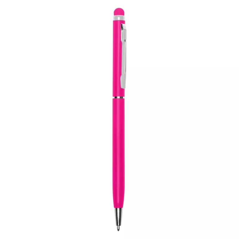 Długopis metalowy błyszczący z  touch pen-em | Raymond - różowy (V1660-21)