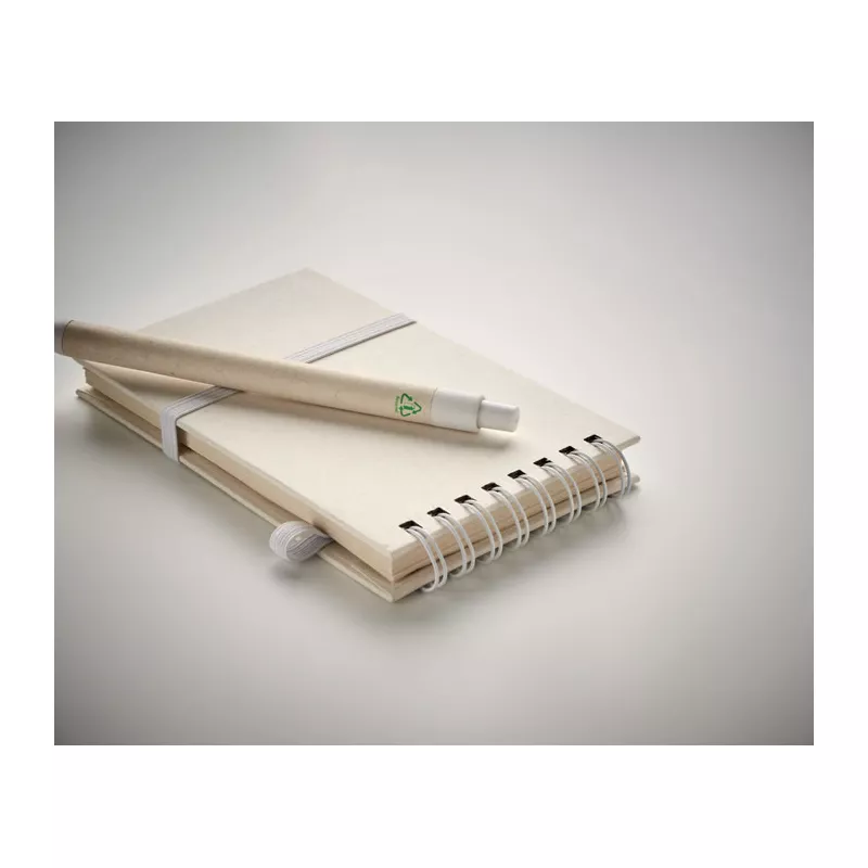 Notes A6 z recyklingu 70 kartek z długopisem MITO SET - Bialy (MO6837-06)