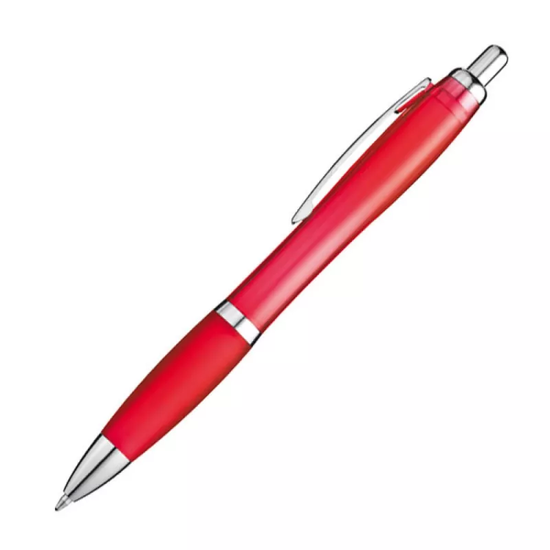 Długopis plastikowy reklamowy MOSCOW (transparentny) - czerwony (1168205)