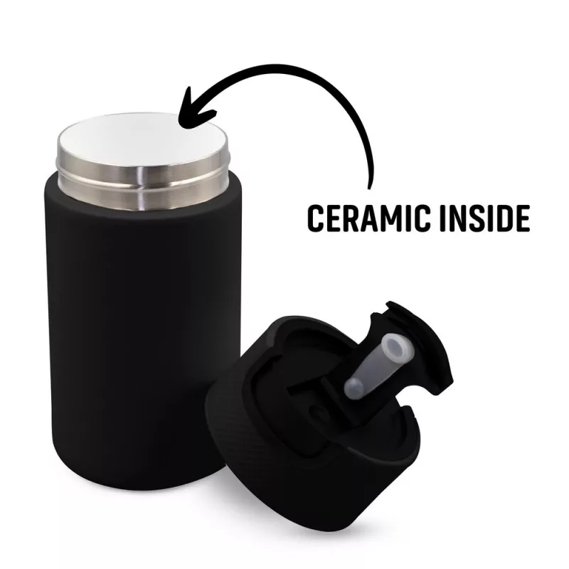 Kubek termiczny 400 ml Air Gifts z ceramiką w środku | Nabila - czarny (VA050-03)