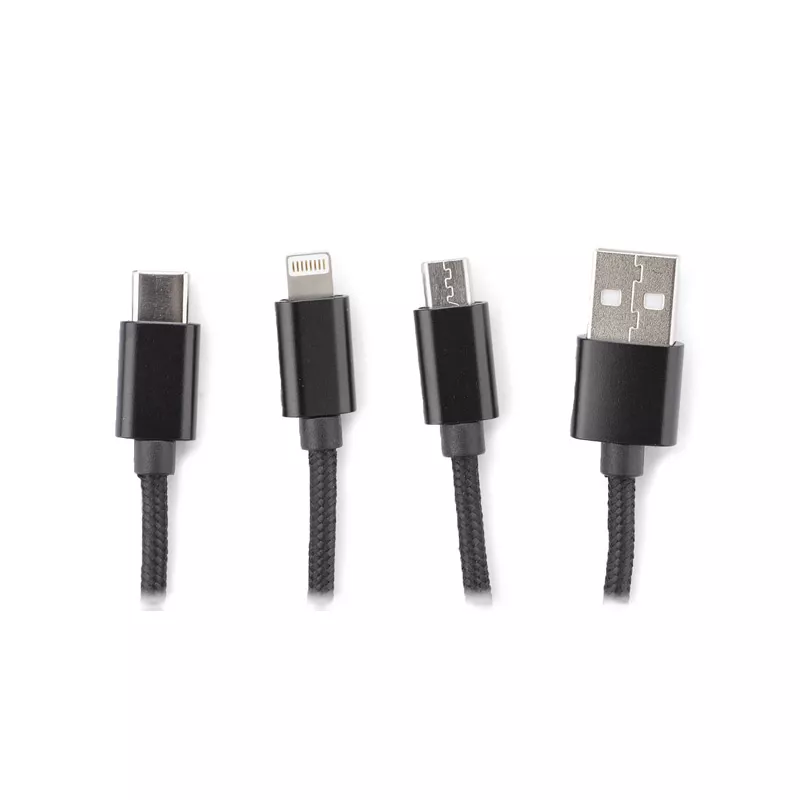 Kabel USB do ładowania 3 w 1 TAUS - czarny (09106-02)