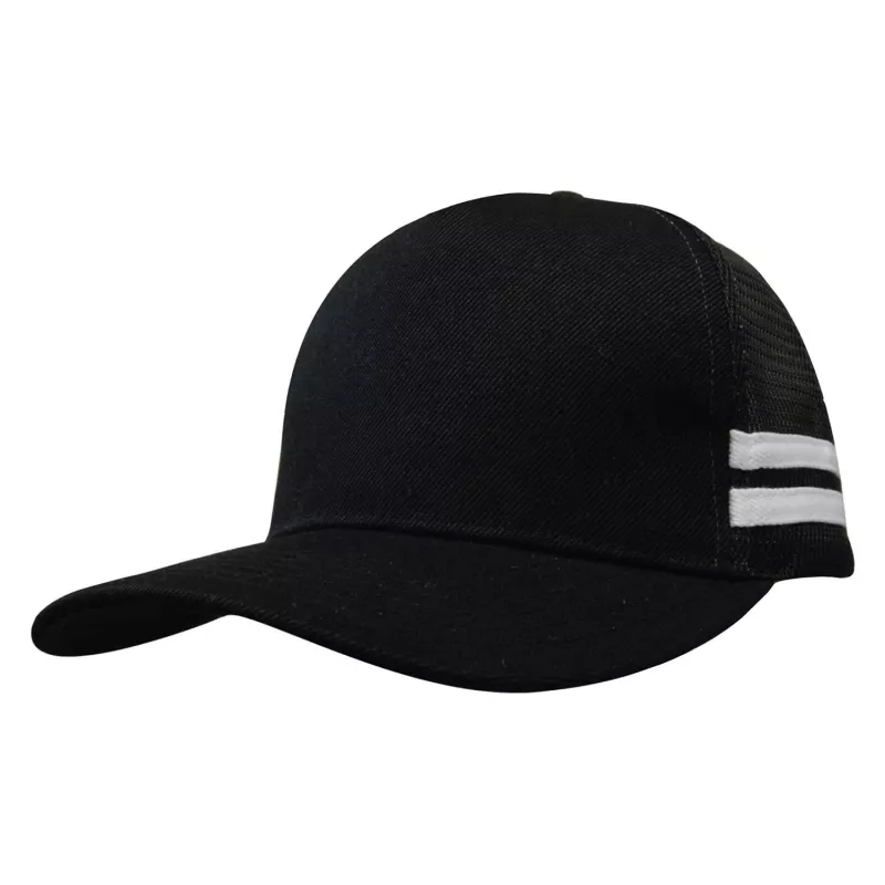 Czapka z daszkiem 5-panelowa typu trucker 250 g/m² #3995 - czarno-biała (HW-3995-BLACK/WHITE)