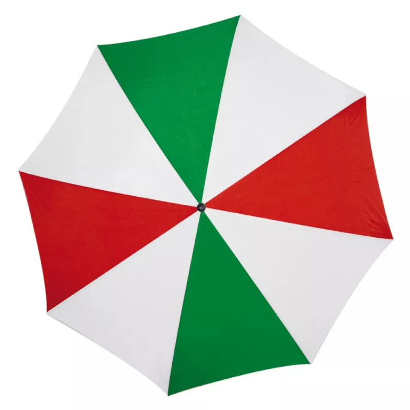 Parasol automatyczny z drewnianą rączką, śr. 105 cm - zielono-biało-czerwony (4513159)