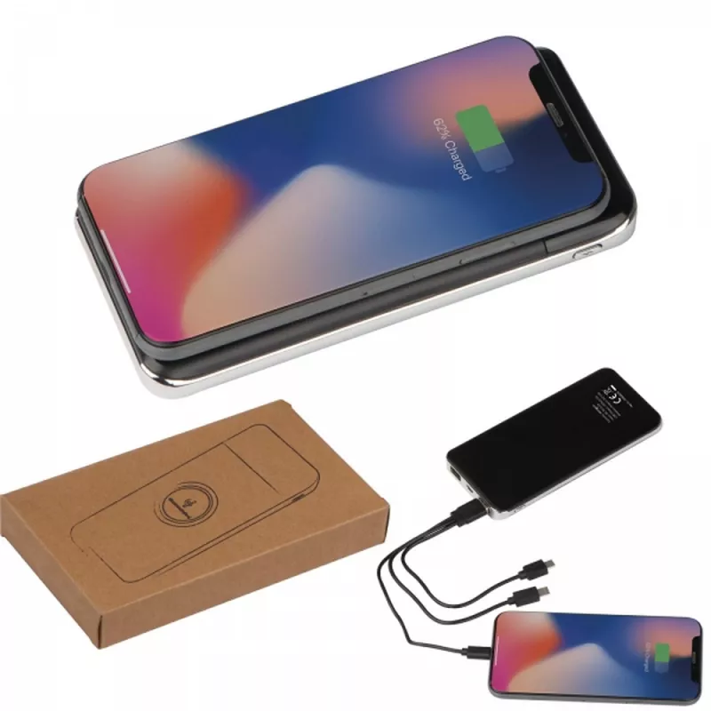 Power bank 8000 mAh indukcyjny SEBASTIANO - czarny (3082303)