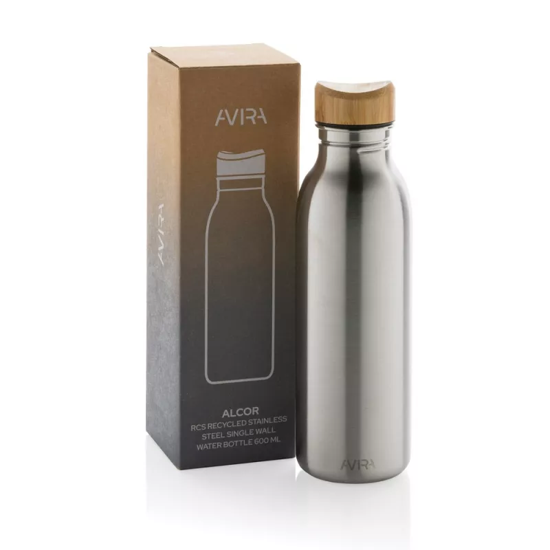 Butelka sportowa 600 ml Avira Alcor, stal nierdzewna z recyklingu - srebrny (P438.062)