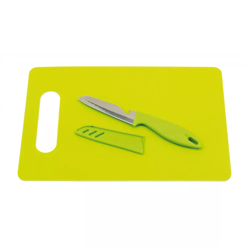 Deska do krojenia z nożem SUNNY - zielony (56-0307016)