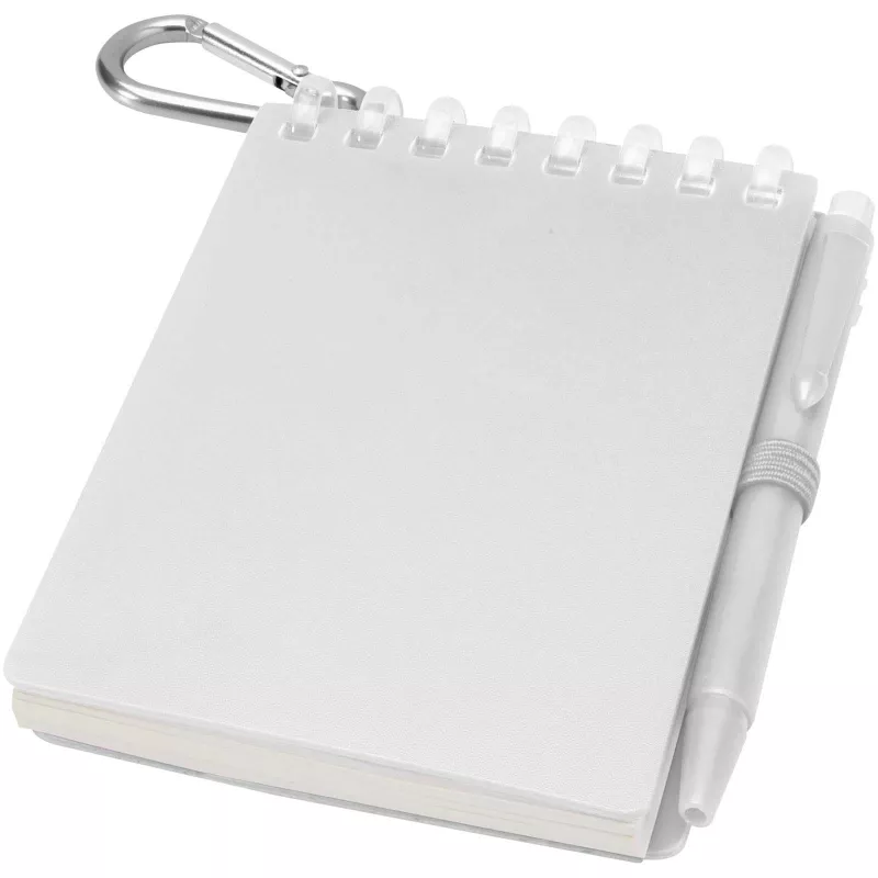 Lig Mini outdoorowy zestaw z notatnikiem w miękkiej okładce z tworzyw sztucznych pochodzących z recyklingu i długopisem (niebieski tusz) - Przezroczysty (10705101)