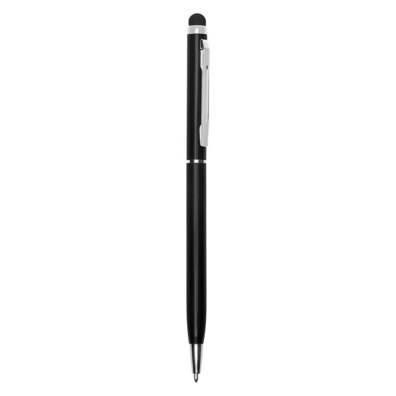Długopis metalowy błyszczący z  touch pen-em | Raymond - czarny (V1660-03)