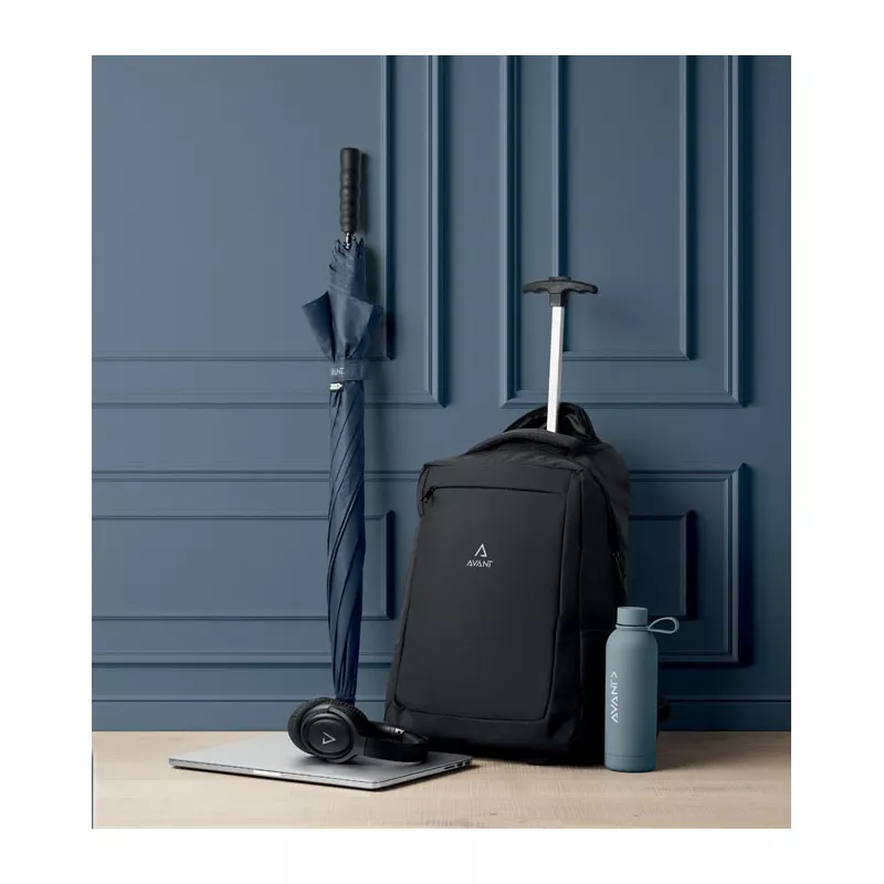 Plecak na kółkach na laptop 15" z RPET DALVIK - Czarny (MO2284-03)