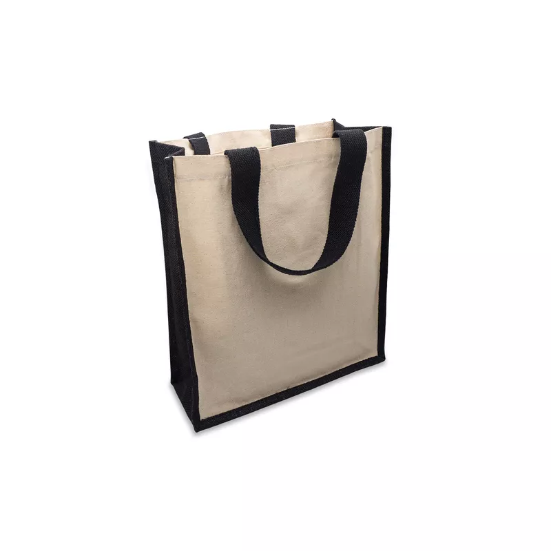 Torba bawełniana z jutą Fibra - czarny (R08932.02)