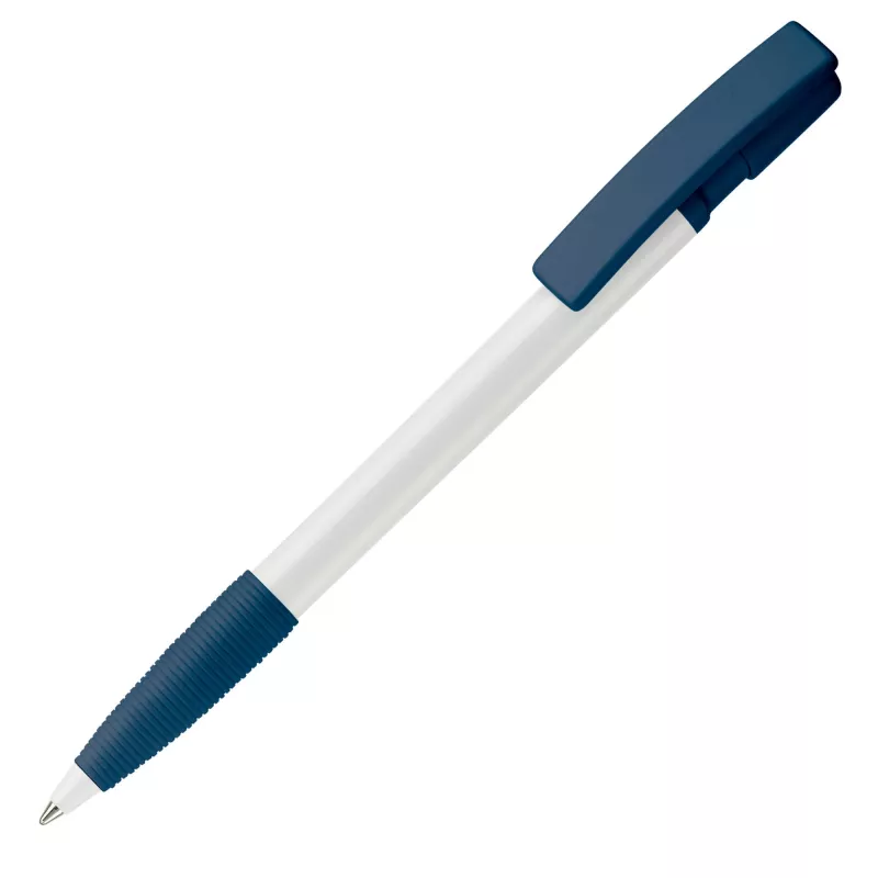 Długopis plastikowy Nash Grip - biało / ciemnoniebieski (LT80801-N0110)