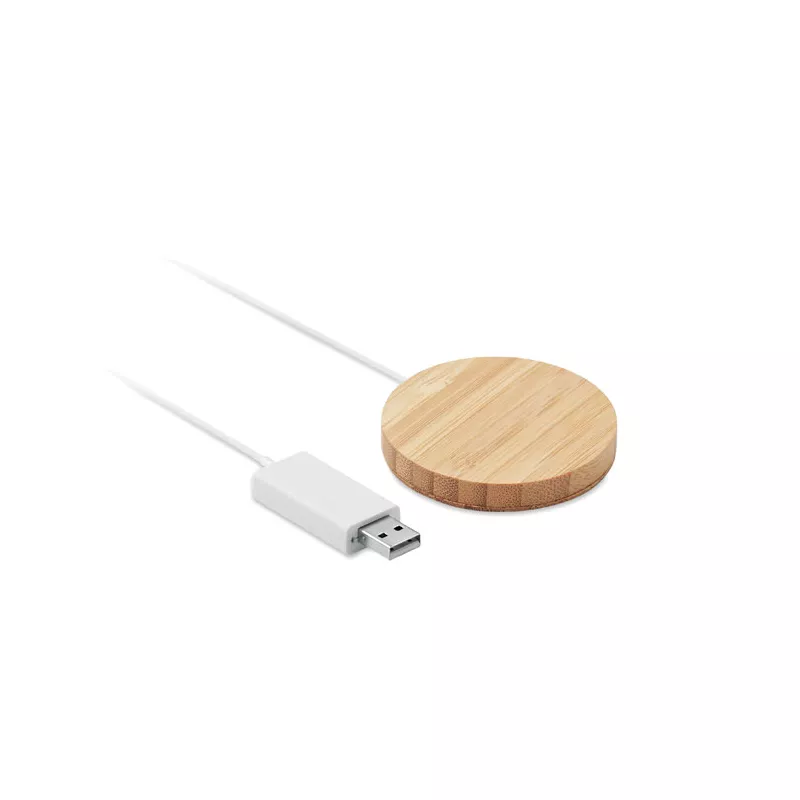 Ładowarka magnetyczna bambusowa 10W RUNDO MAG - Drewna (MO6266-40)