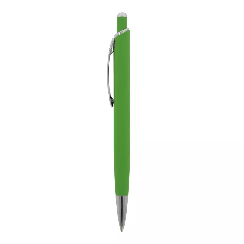 Długopis metalowy gumowany z touch penem Monaco - jasnozielony (LT87780-N0032)