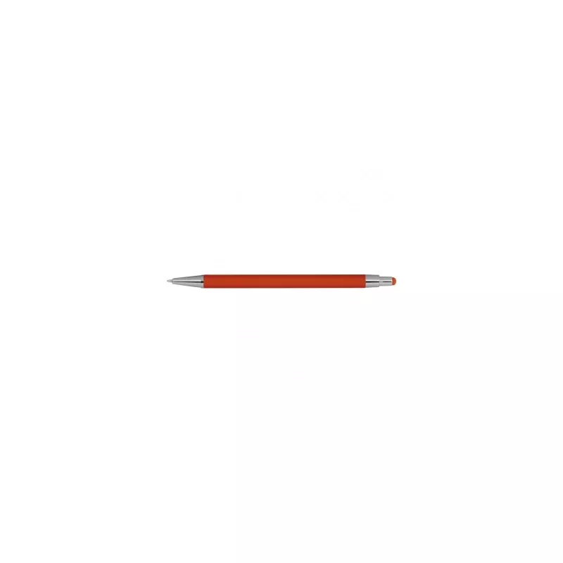 Długopis metalowy gumowany z touch penem - pomarańczowy (1096410)