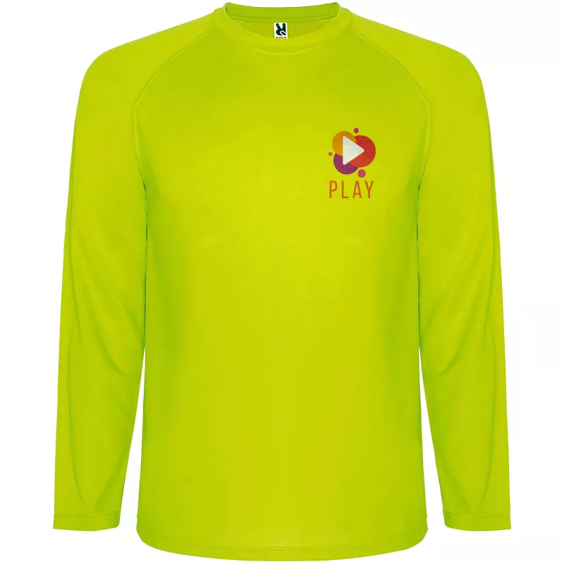 Męska koszulka sportowa Montecarlo z długim rękawem - Fluor Yellow (R0415-FLYELLOW)