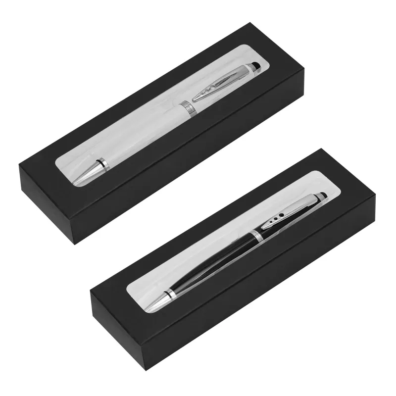 Długopis ze stali nierdzewnej - czarny, srebrny (58-8113002)