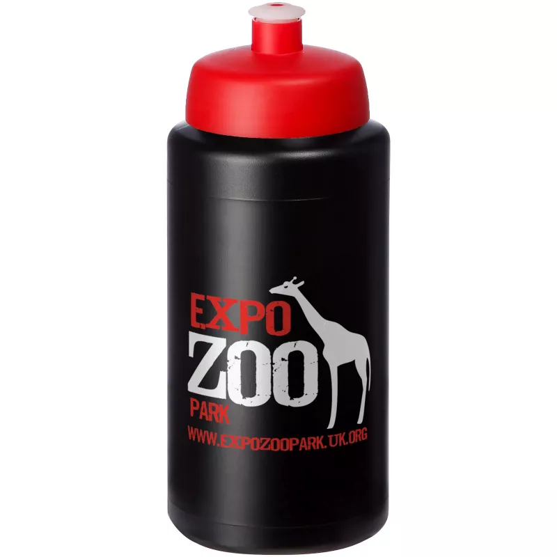 Bidon Baseline® Plus o pojemności 500 ml ze sportowym wieczkiem i uchwytem - Czarny-Czerwony (21068714)