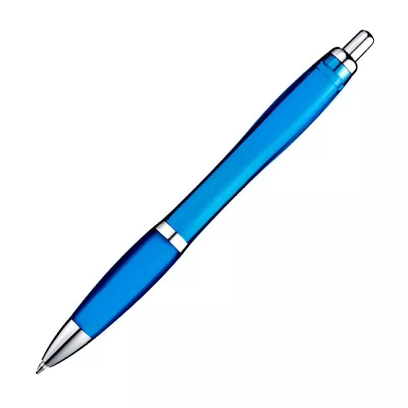 Długopis plastikowy reklamowy MOSCOW (transparentny) - jasnoniebieski (1168224)