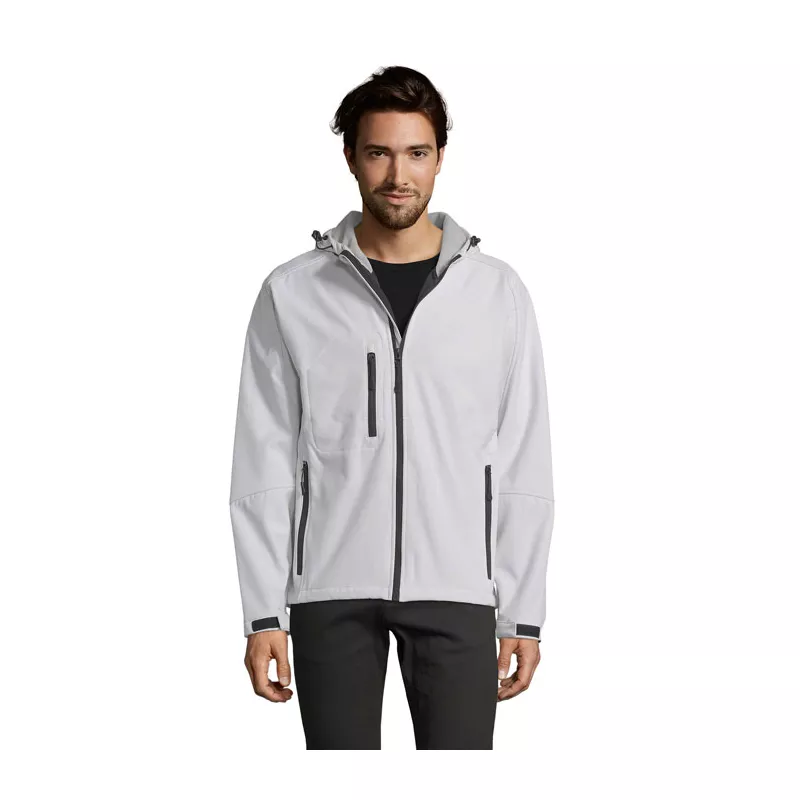 Softshell męski z kapturem 340 g/m² Sol's REPLAY MEN - Bialy (S46602-WH)