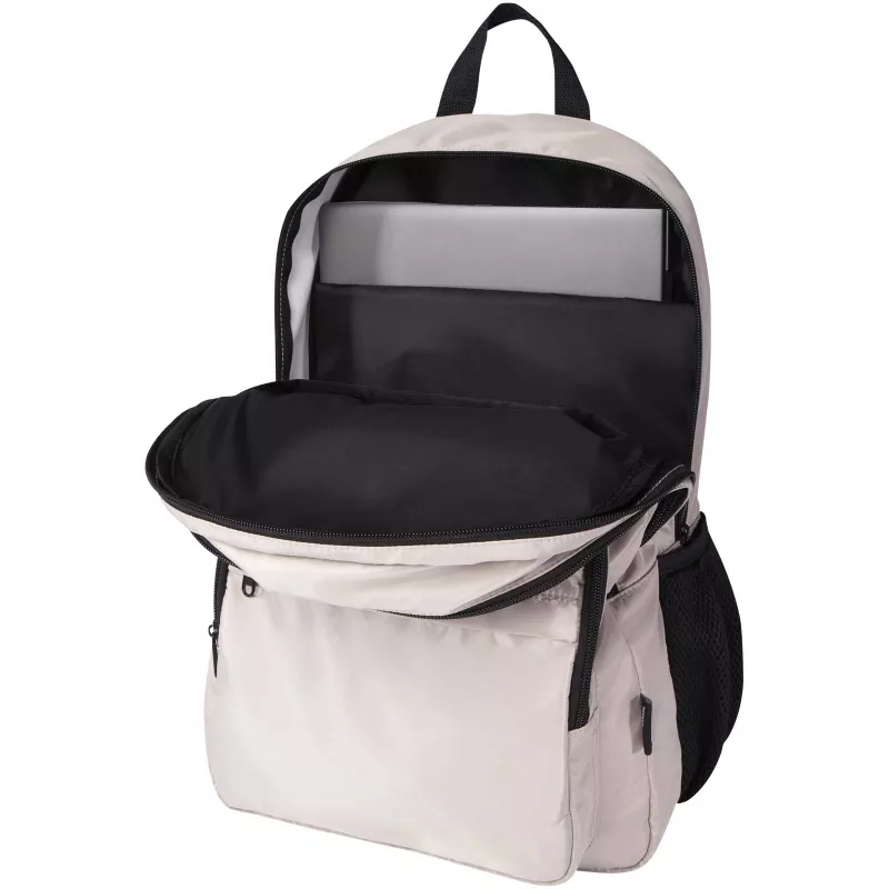 Trend Plus plecak na laptopa o przekątnej 15-cali o pojemności 20 l wykonany z materiałów z recyklingu z certyfikatem GRS - Oatmeal (13008607)