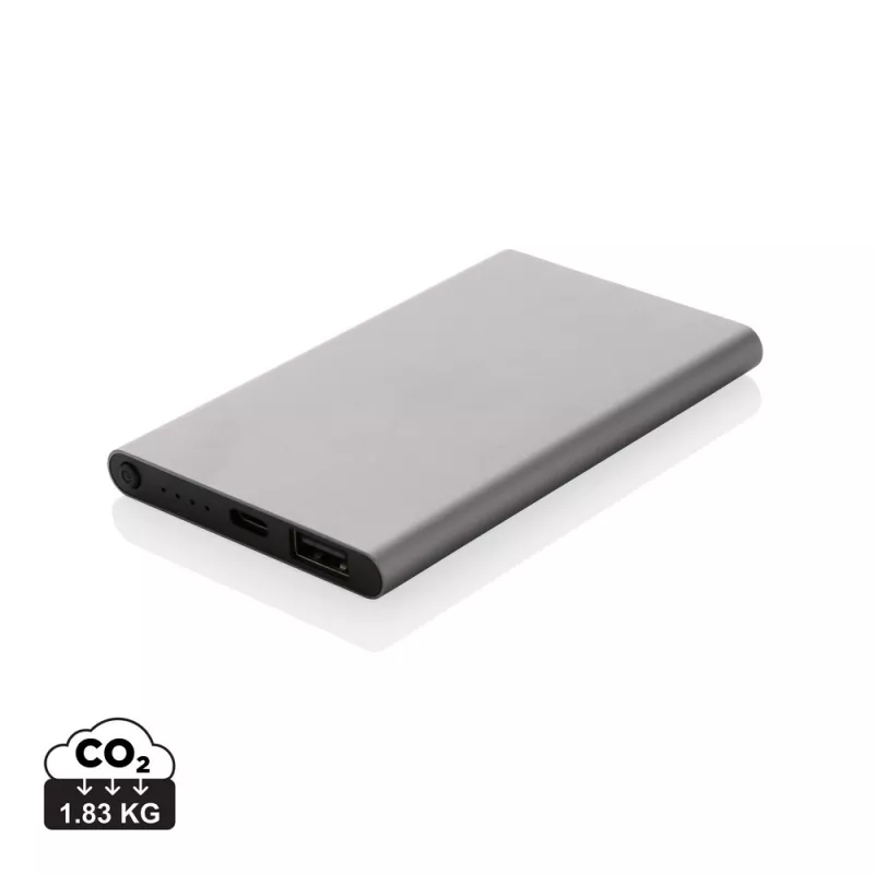 Power bank 4000 mAh z aluminium z recyklingu - antracytowy (P322.420)