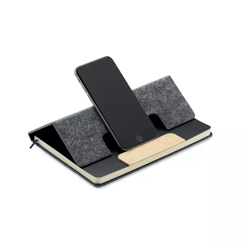 Notes A5 80 kartek w linię z długopisem NOTEMIX - Kamienny Szary (MO2390-15)