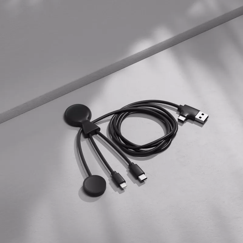 Xoopar Mr. Bio Long, wielofunkcyjny kabel do Apple i Samsung Watch,1 metr - czarny (LT41031-N0002)