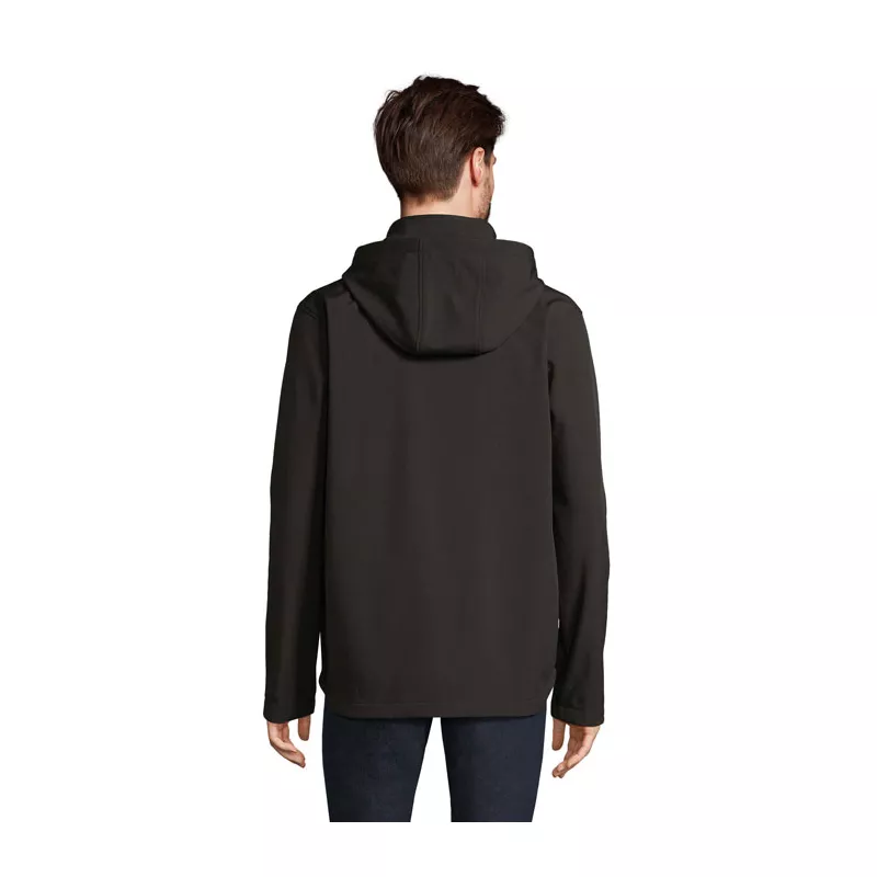 Softshell męski z kapturem Sol's RACE HOODED MEN - Czarny (S04447-BK)