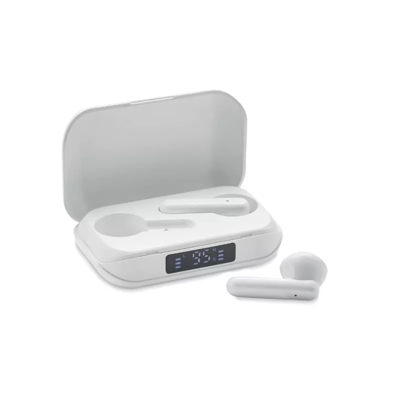 Słuchawki douszne TWS Bluetooth 5.3 z LCD QUAVER - Bialy (MO6946-06)