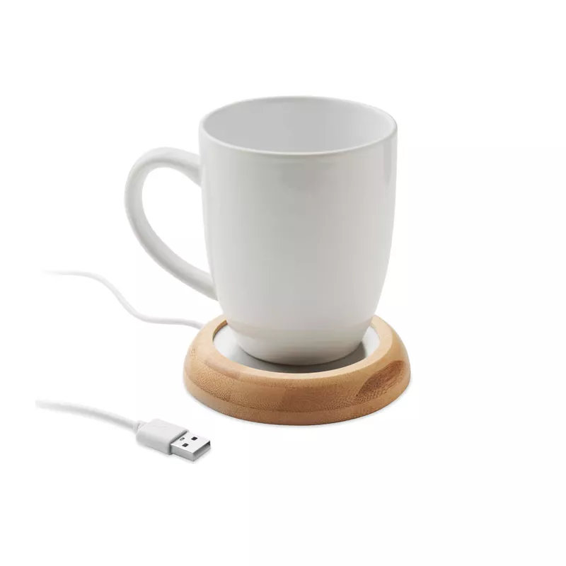 Podgrzewacz do kubka bambusowy USB MUGLET - Drewna (MO2592-40)