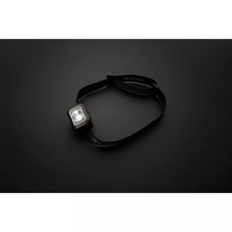 Latarka na głowę Gear X ze światłem COB, RABS - czarny, szary (P513.102)
