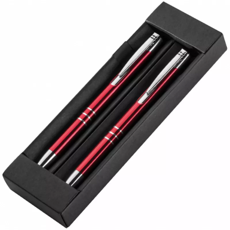 Zestaw piśmienniczy ołówek i długopis - czerwony (1333005)
