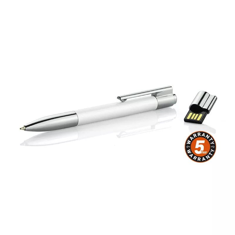 Długopis z pamięcią USB BRAINY 16 GB - biały (44300-01)