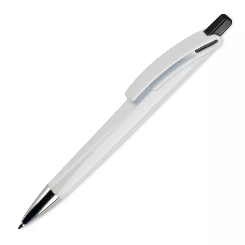 Długopis RIva w mocnym kolorze - biało / czarny (LT80835-N0102)