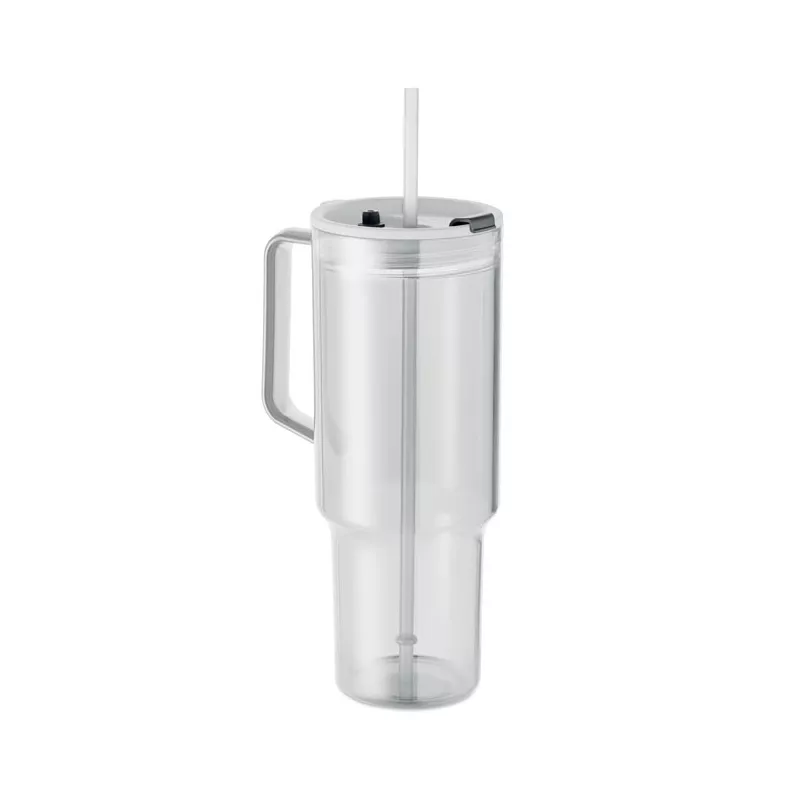 Kubek z RPET ze słomką 1200 ml MUGORA - Przezroczysty (MO2964-22)
