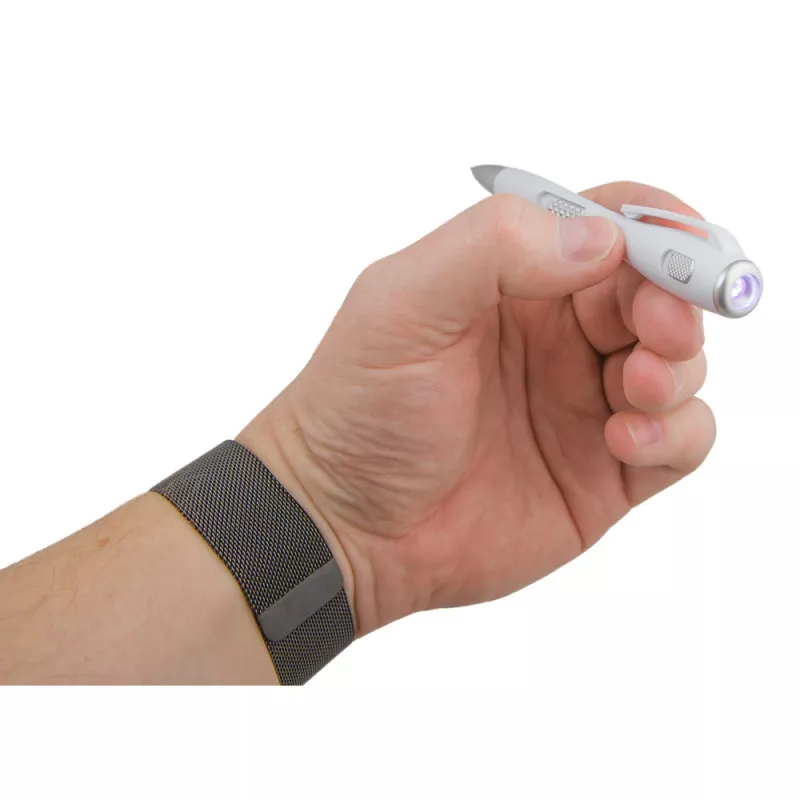 Długopis, lampka LED | Stephen - biały (V1475-02B)