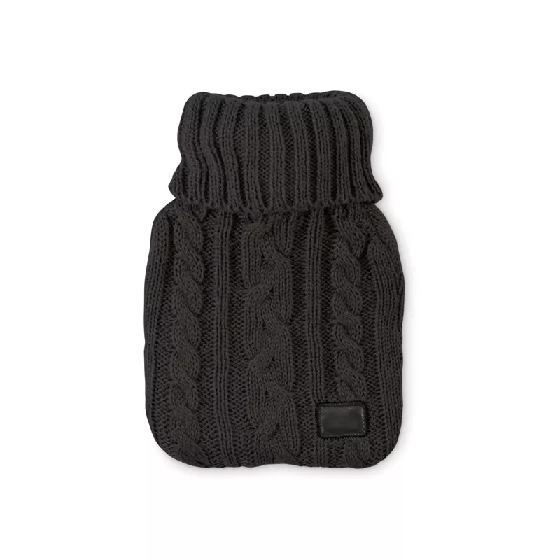 Termofor 400 ml w dzianinowym pokrowcu TOASTY - Czarny (MO2720-03)