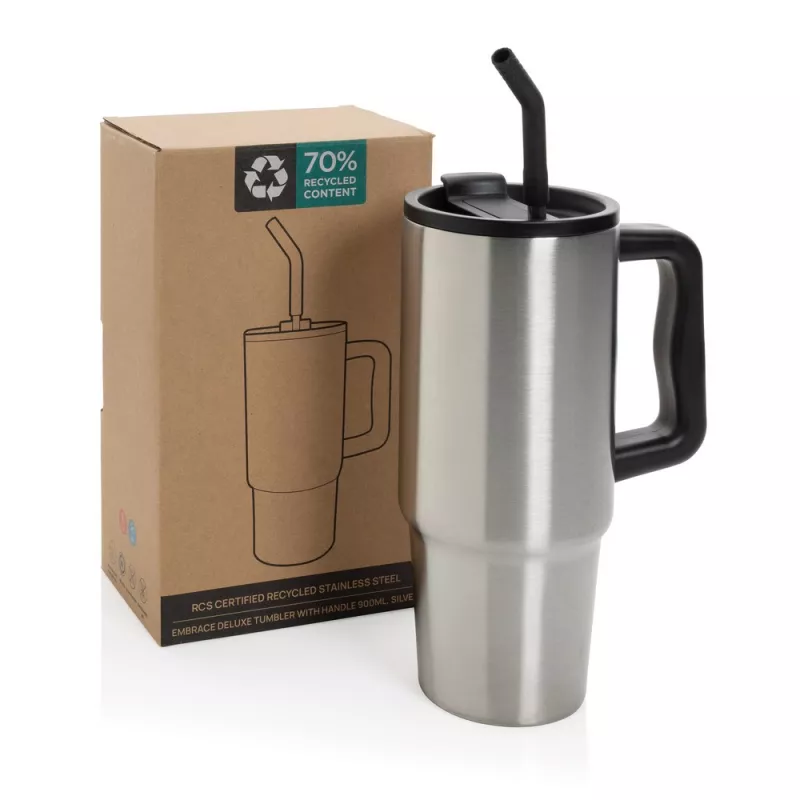 Kubek termiczny 900 ml Embrace - srebrny (P437.3002)