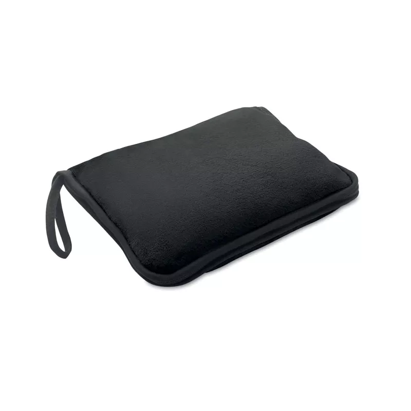 Koc podróżny i poduszka 2 w 1 220 g/m² COZY - Czarny (MO2568-03)