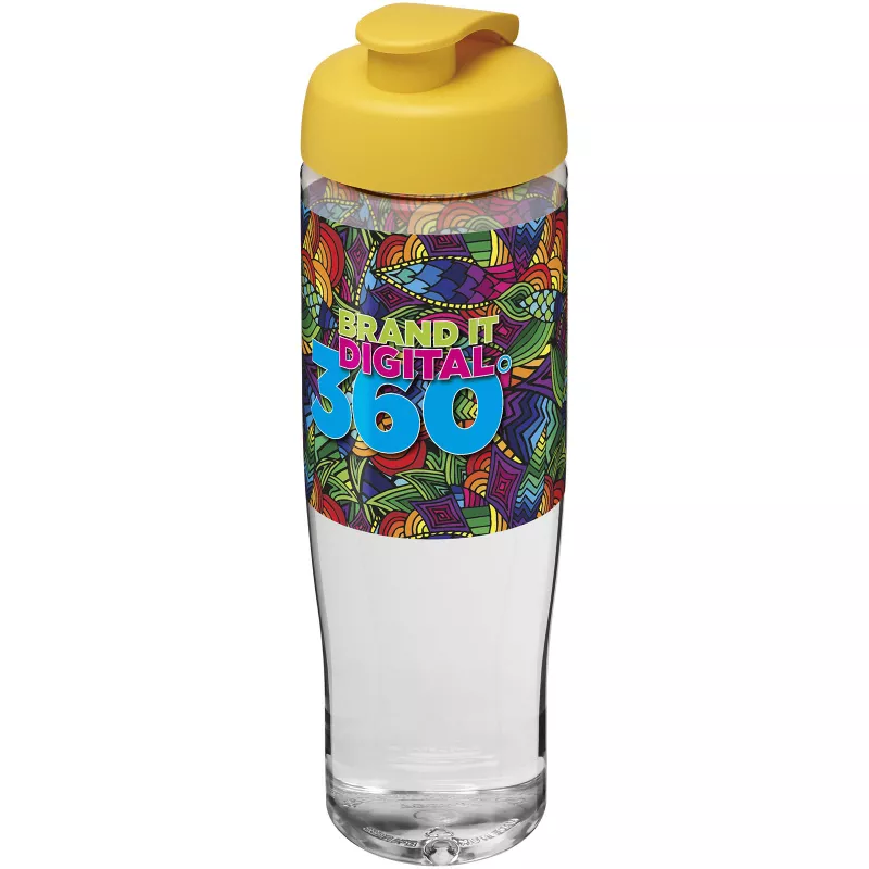 Bidon H2O Tempo® o pojemności 700 ml z wieczkiem zaciskowym - Przezroczysty-Żółty (21004010)