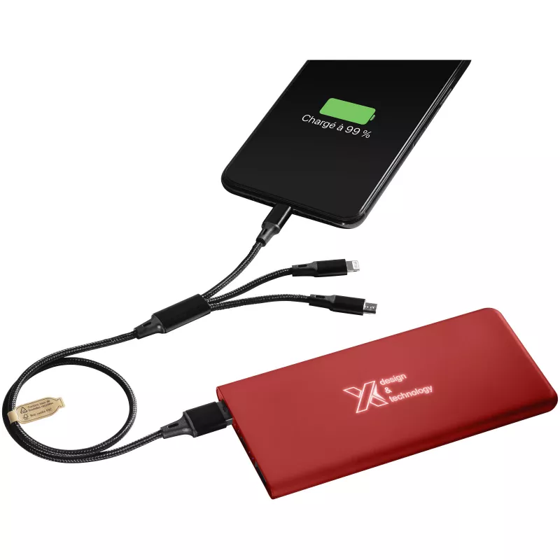 Powerbank z podświetlanym logo  - SCX.design P15 - Mid red (2PX01621)