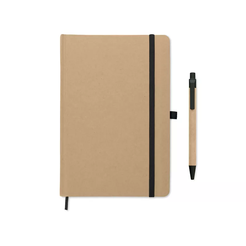 Notes A5 w okładce z kartonu 80 kartek w linię CARATIL - Czarny (MO2396-03)
