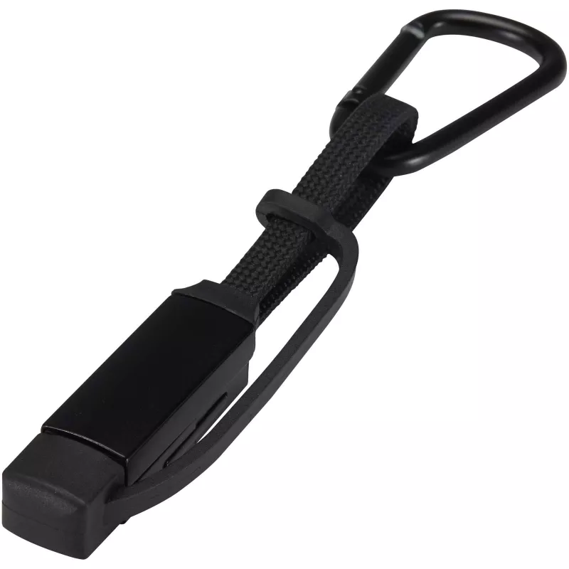 Kabel ładujący Algieba 65 W 5 w 1 wykonany z recyklingowanego aluminium, z karabińczykiem - Czarny (12449790)