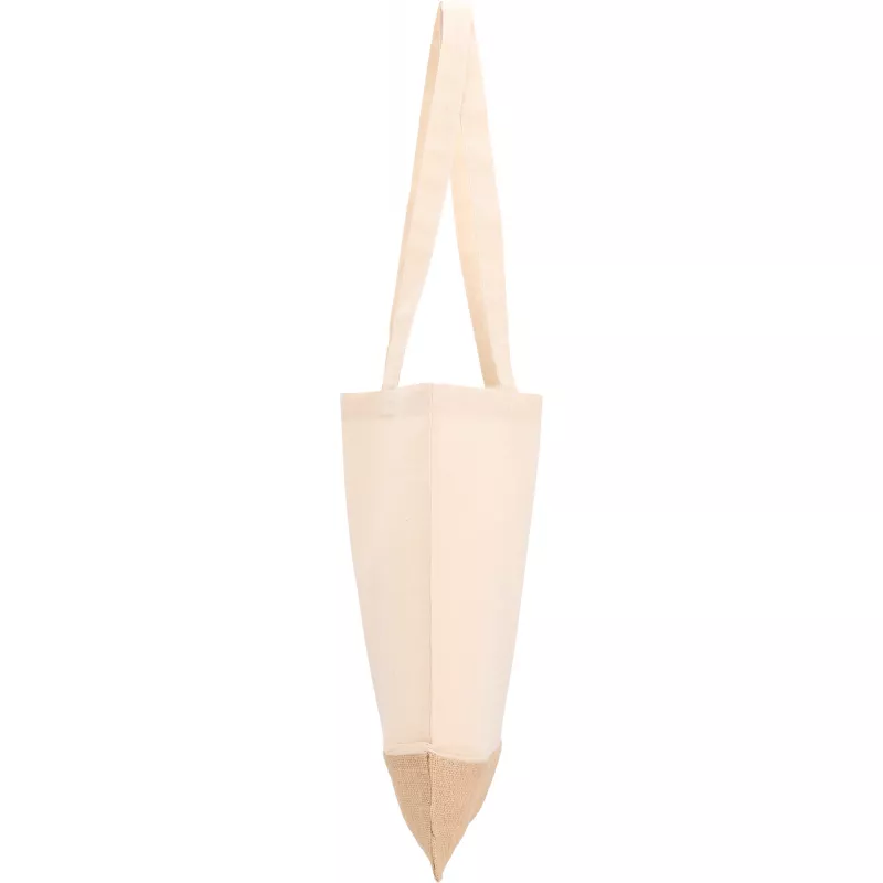 Torba bawełniana z jutowym dnem 140 g/m2 DOREEN - biały (6139906)