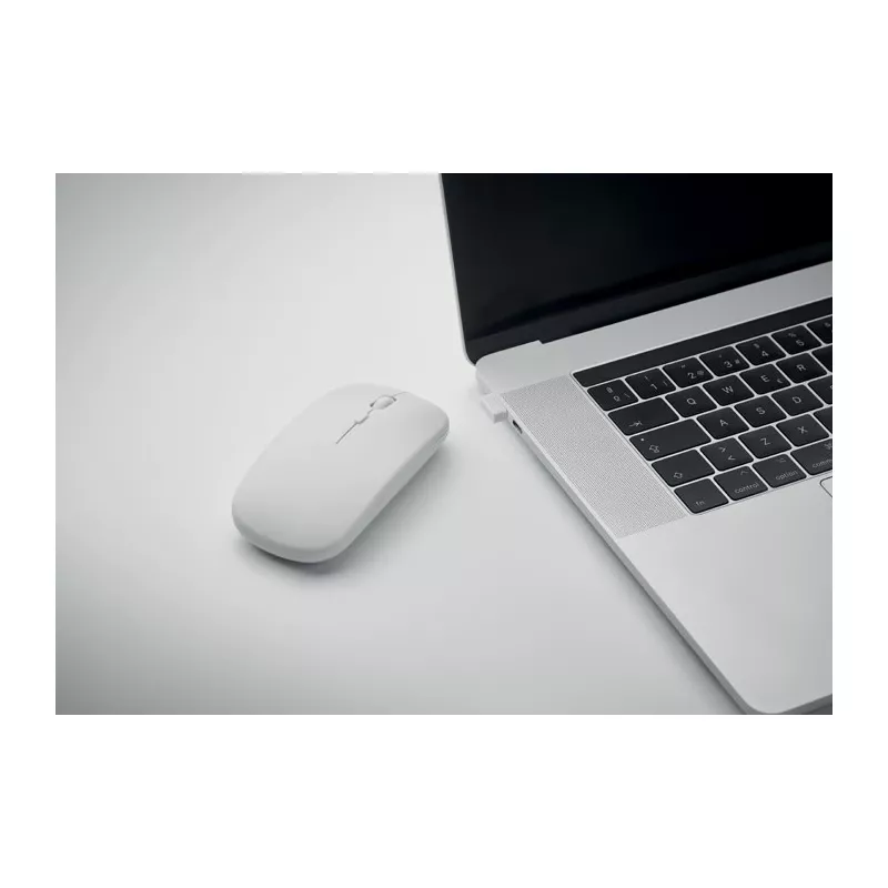 Mysz bezprzewodowa z ABS z recyklingu CURVY C - Bialy (MO2222-06)
