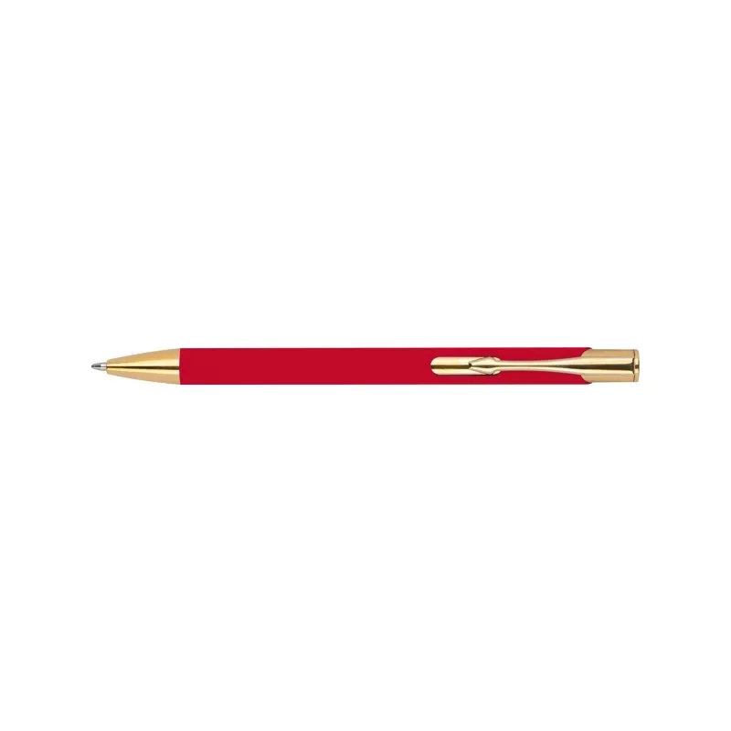Długopis metalowy GLENDALE ze złotymi elementami - czerwony (365505)